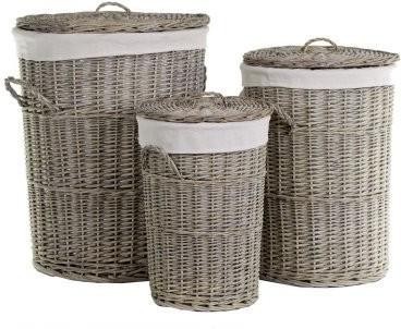 Willow Lined Laundry Baskets - Set of Three